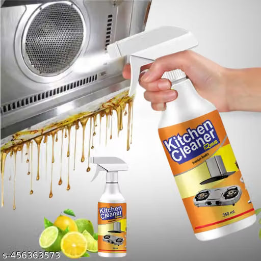 Kitchen Cleaner Spray Oil & Grease Stain Remover Stove & Chimney Cleaner Spray Non-Flammable Nontoxic Magic Degreaser Spray for Kitchen Gas Stove Cleaning Spray for Grill & Exhaust Fan (250ml)